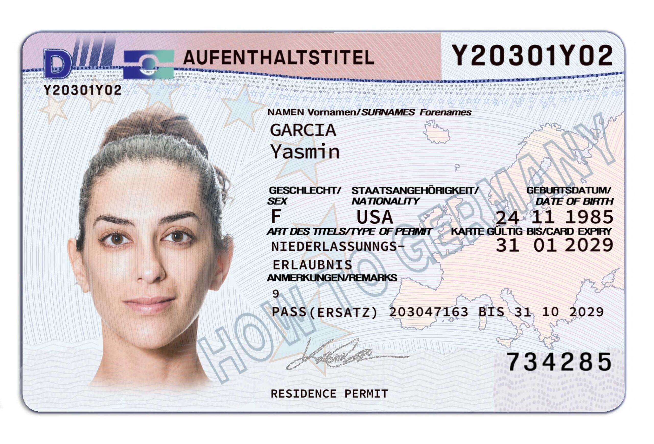 Illustration of the German residency permit